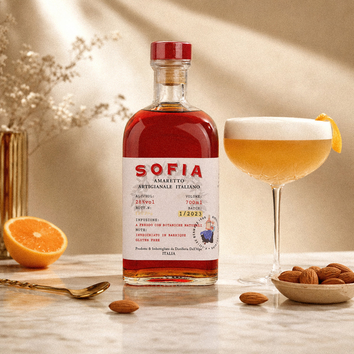 Amaretto Sofia (Aged in Oak Barrels), 28%, 0.7L-3