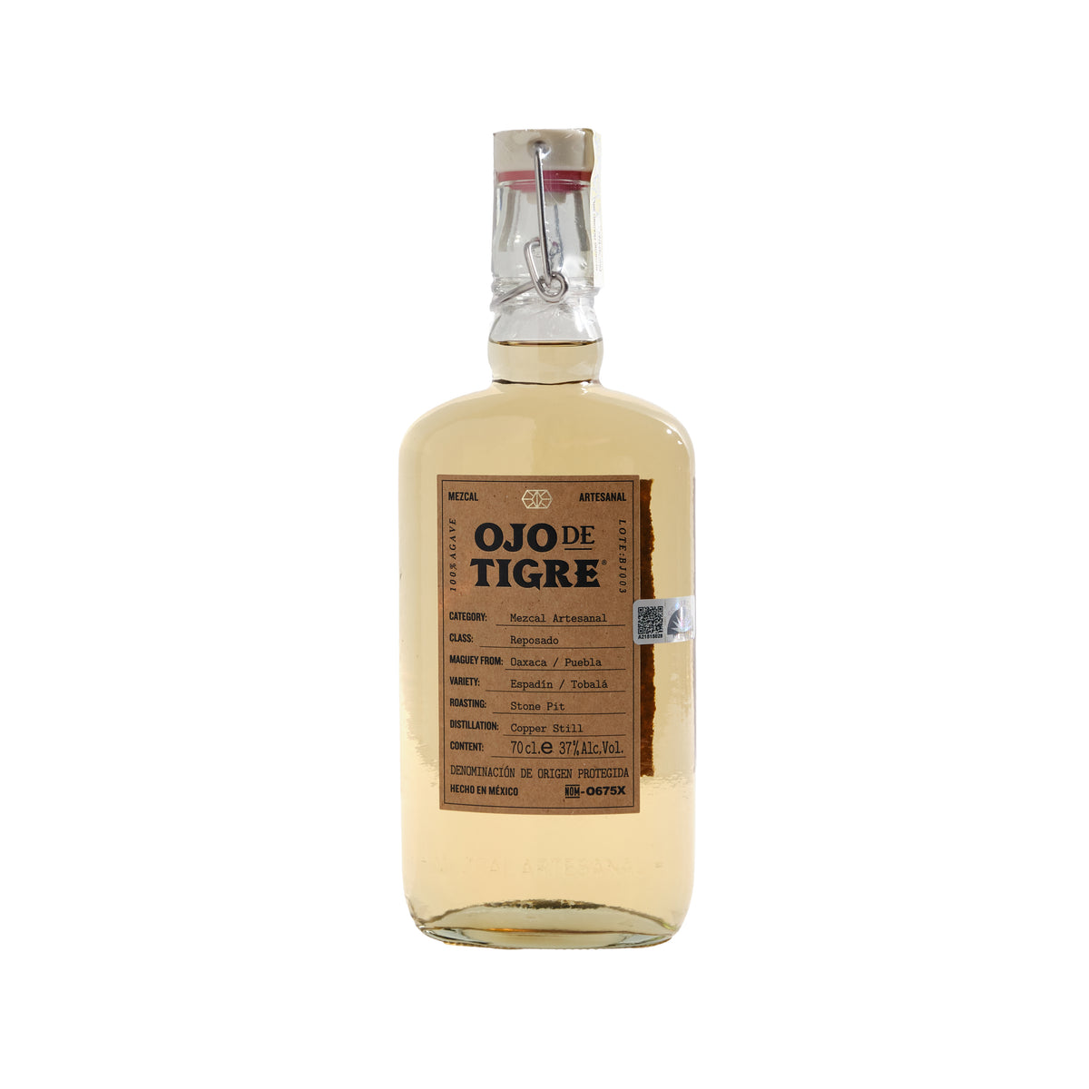 Ojo de Tigre Mezcal Espadin-Tobala Reposado, 37%, 0.7L