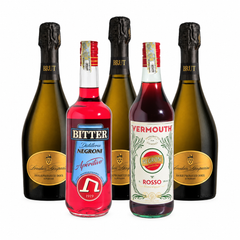 Sbagliato Fresh Cocktail Kit cu Asolo: Negroni Bitter, Negroni Aperitivo Bar Vermouth Rosso si 3 sticle Asolo Prosecco Superiore